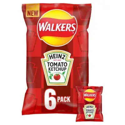Walkers 6Pk Heinz Tomato Ketchup