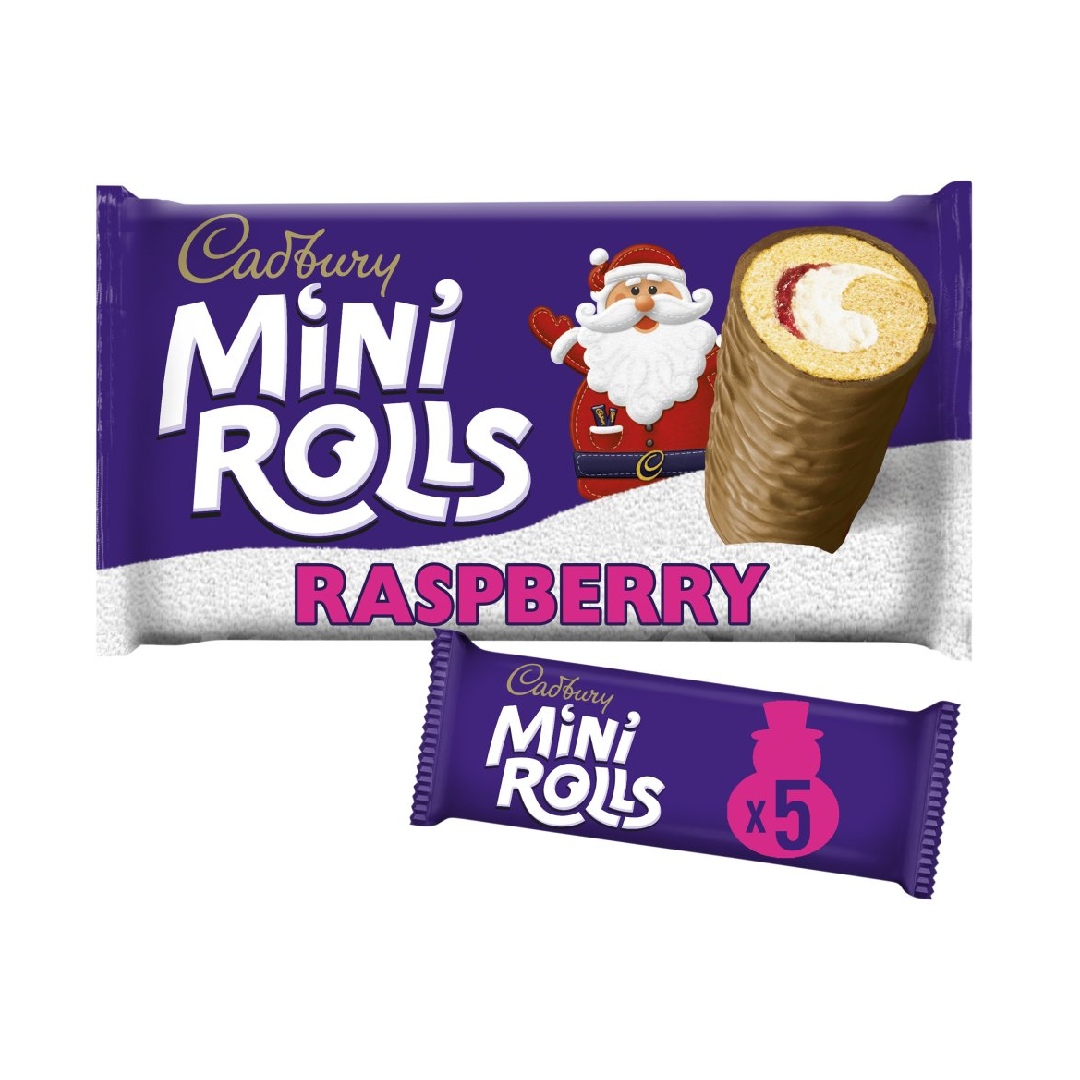 Cadbury 157G Raspberry Mini Rolls Milk Chocolate 5 Pack