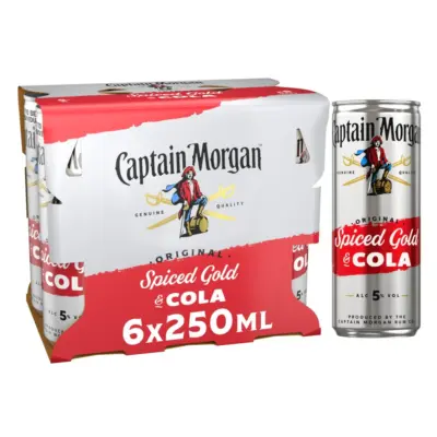 CAPTAIN MORGAN 250ML X 6 SPICED GOLD