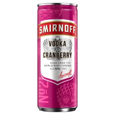 SMIRNOFF 250ML VODKA AND CRANBERRY