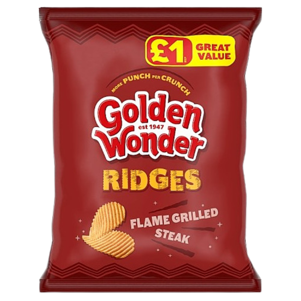 Golden Wonder Ridges 57G Grilled Steak